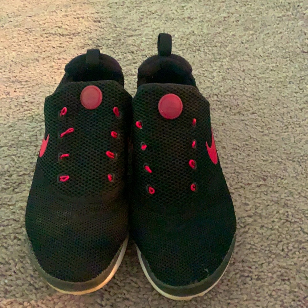 Nike pink and black shoes